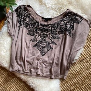 Studded wide crop t-shirt